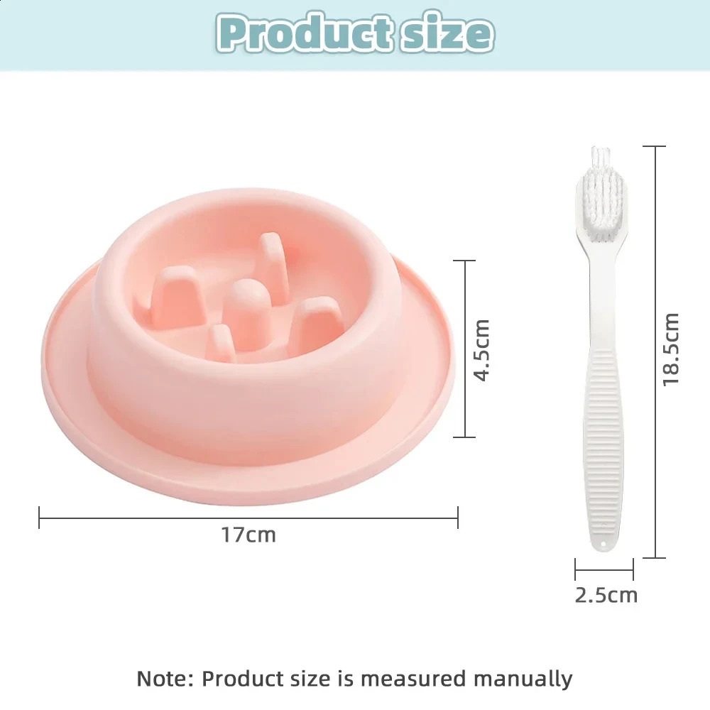 Pet Dog Suffocation Slow Plastic Puppy Cat Bowl Anti Swallow Plate Healthy Feeding Food Supplies 240802 26W0330