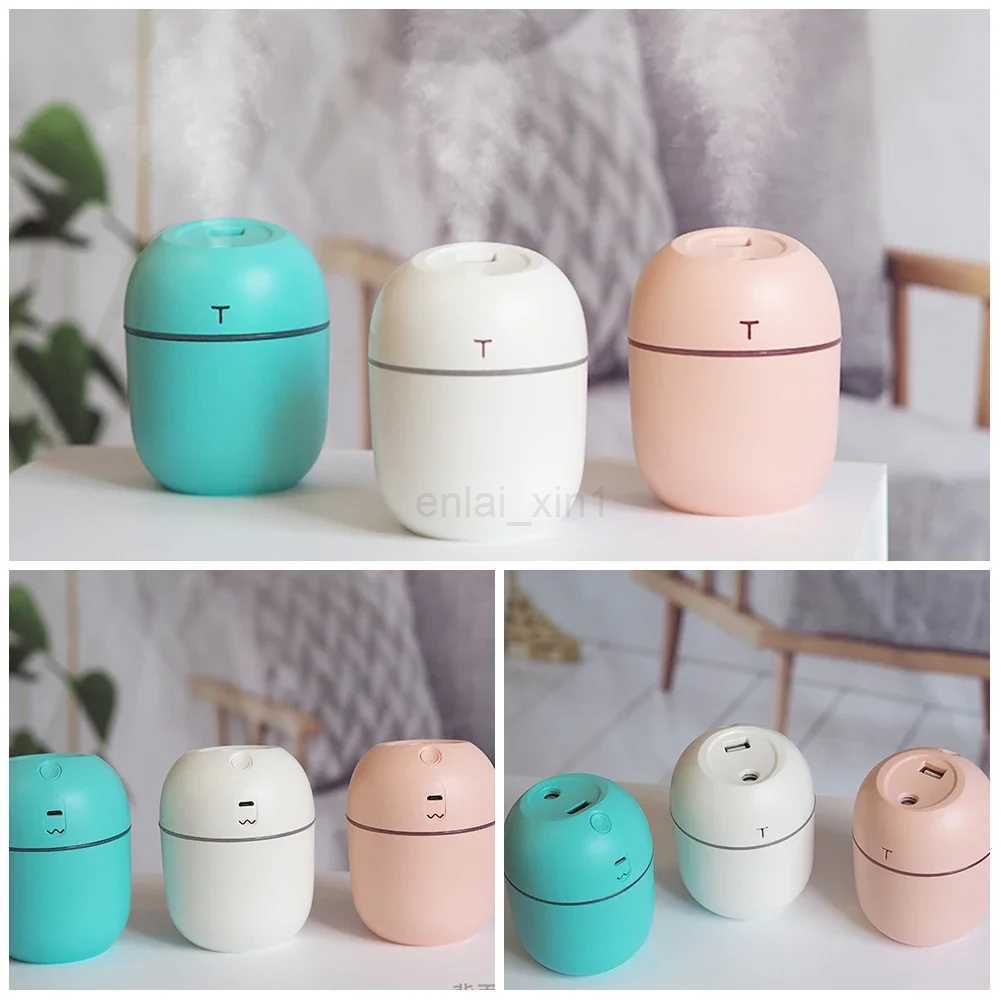 220ml Air Humidifier Mini Ultrasonic USB Essential Oil Diffuser Car Purifier Aroma Anion Mist Maker for Home Car LED Night Lamp Y240806