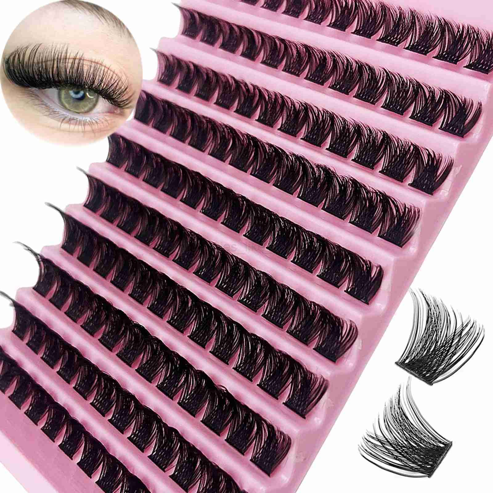 120 eyelash clusters 8-16mm personal eyelash natural appearance D curly fluffy eyelash clusters DIY eyelash extension W240803