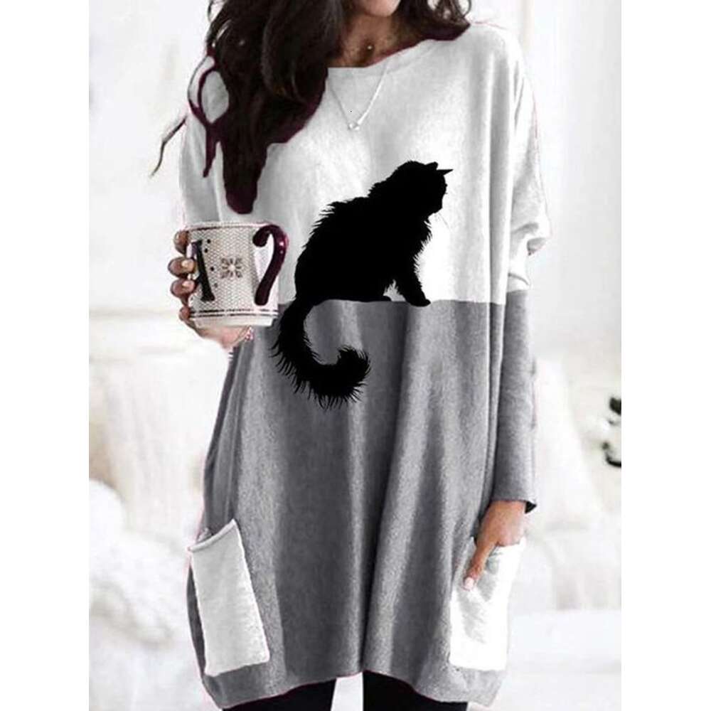 Men New Merchandise Best Saller Retro Female Spring Harajuku Print Vintage Pure Cotton Collar Blouse Round Neck Stretch Casual Undershirt Solid Turtle