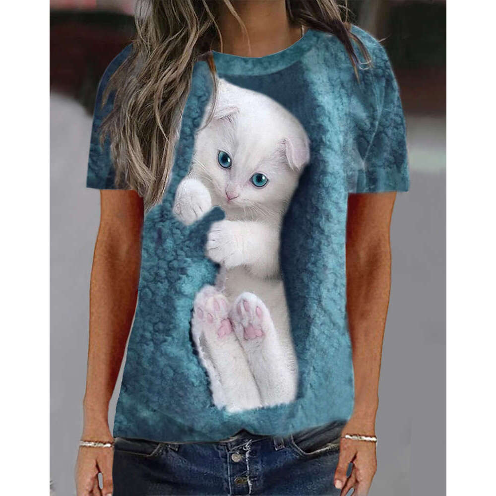 Half Sleeve Female Hollow Out Slim Top Female Summer Printing Short Sleeve Quick Drying O Neck Lace Collar Blouse Graphic T Shirts Street Activity Cro