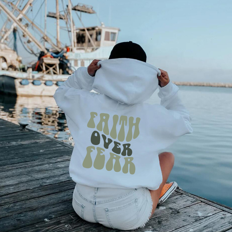 Women's plush sweater plain letter kangaroo pocket drawstring printed Hoodie