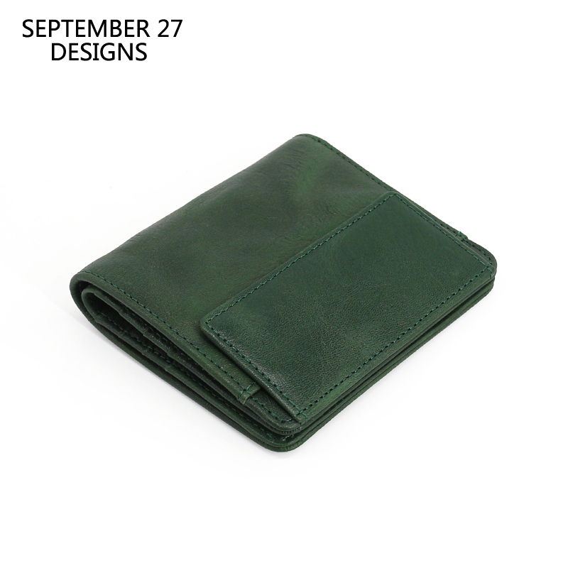 New Fashion Men's Wallets Genuine Leather Male Clutch Wallet Wrinkle Cowhide Casual Bifold Credit Card Coin Purse Money Bag