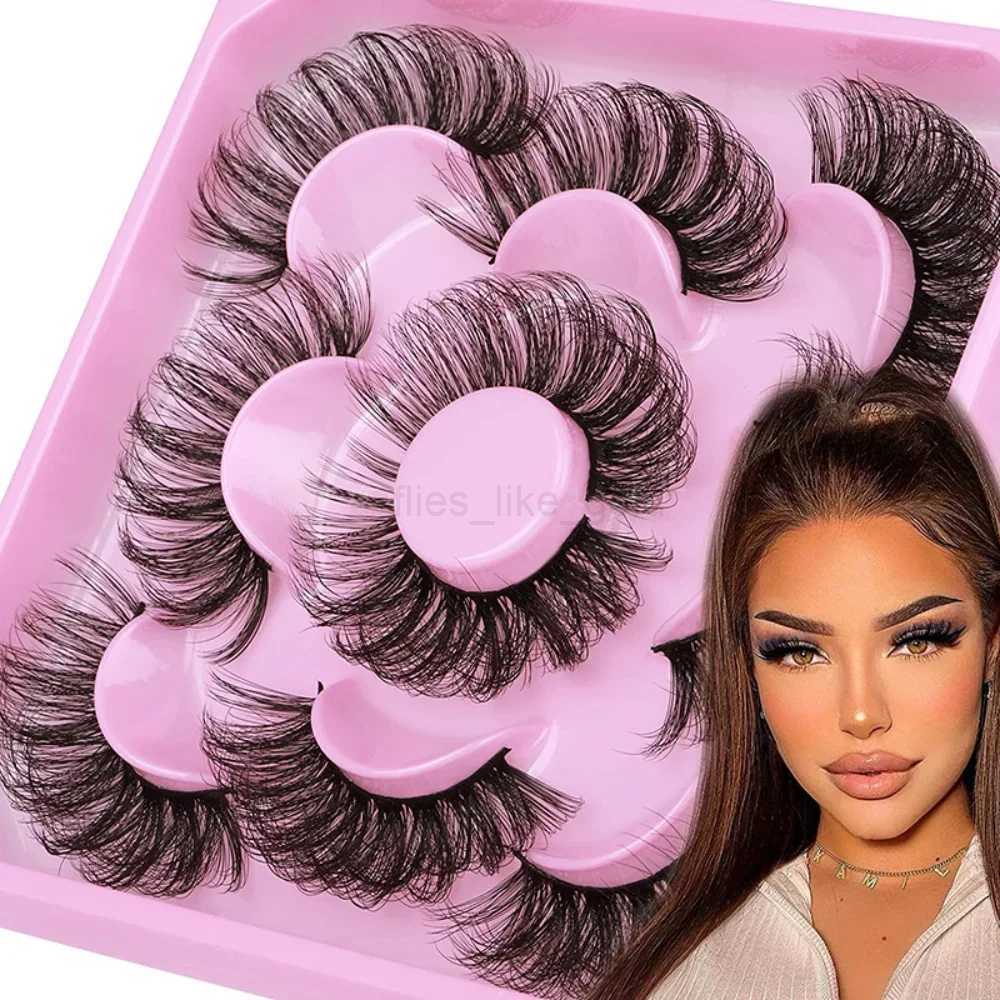 5 pairs of Russian striped eyelashes fluffy mink eyelashes 3D fake eyelashes Russian curly fake eyelashes W240803