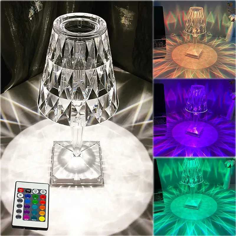 Diamond Table Lamp Touch Sensor Remote Acrylic Desk Lamps LED Crystal Decoration Night Light For Bedroom Bedside Decor LightingKL240731