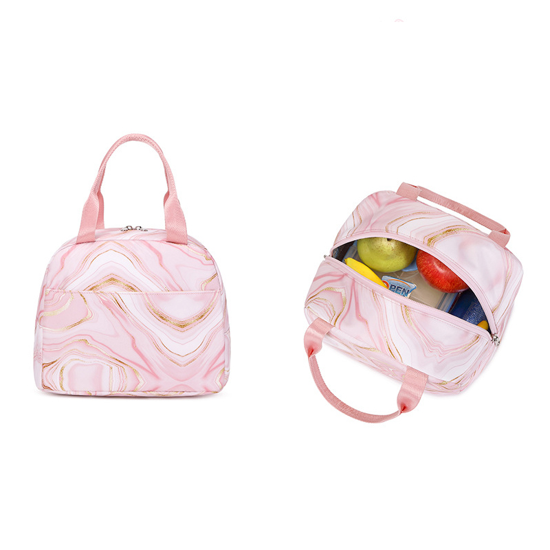 Marble Print Backpacks for Girls School Cute Kids Backpack Bookbags with Insulated Lunch Box Set for School Elementary Girl Bags