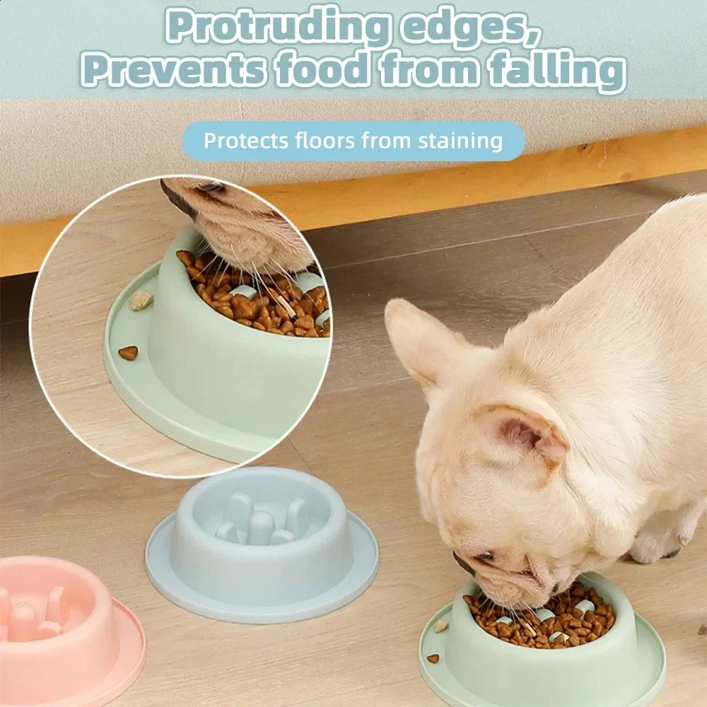 Pet Dog Suffocation Slow Plastic Puppy Cat Bowl Anti Swallow Plate Healthy Feeding Food Supplies 240802 26W0330