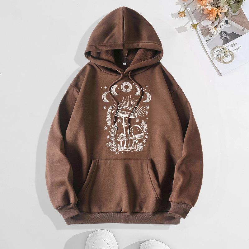 Autumn and winter new letter fashion printed back collar with fleece hooded sweatshirt for women