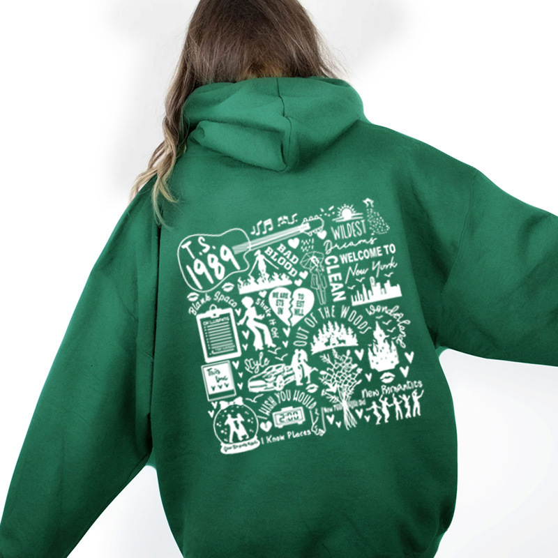 Autumn and winter new letter fashion printed back collar with fleece Versatile hooded sweatshirt for women