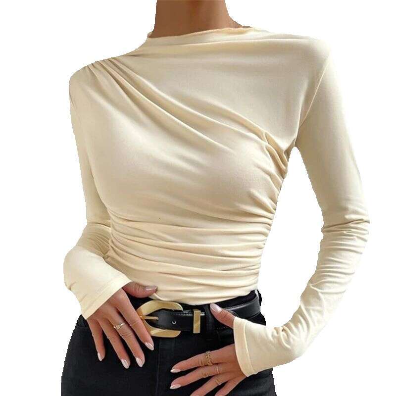 Green Best Saller New Merchandise High Street Hip Hop Slim Crop Top Casual Casual Slim Streetwear Autumn O Neck Round Neck Plaid Street Activity Crop 