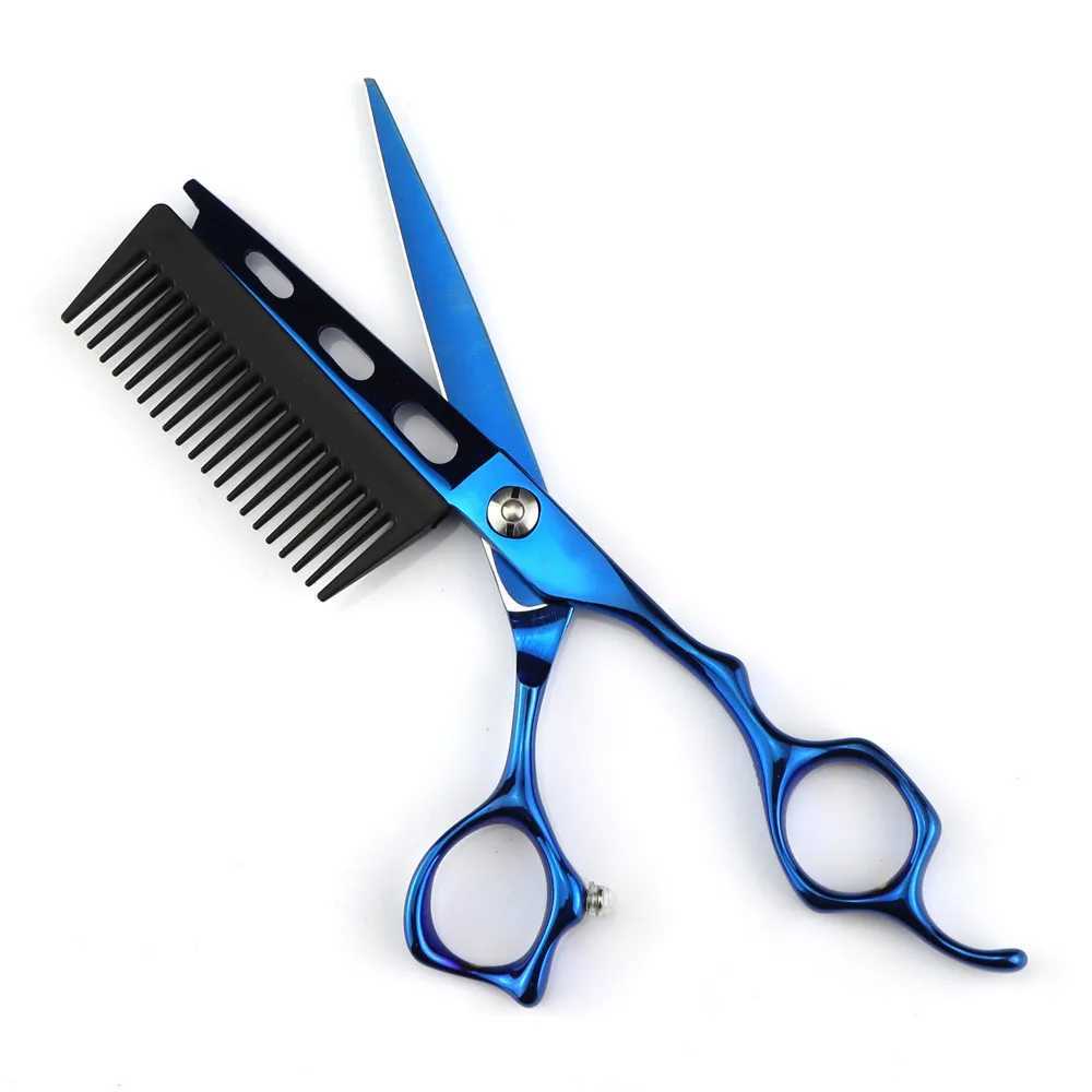 New Arrival New professional JP440C steel 6-inch blue 2-in-1 hair clip with comb hairdresser hairdresser Z241213