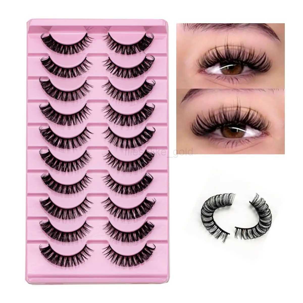 10 pairs of mink eyelashes Russian striped eyelashes dramatic false eyelashes 3D cross style false eyelashes makeup false eyelashes extension W240803