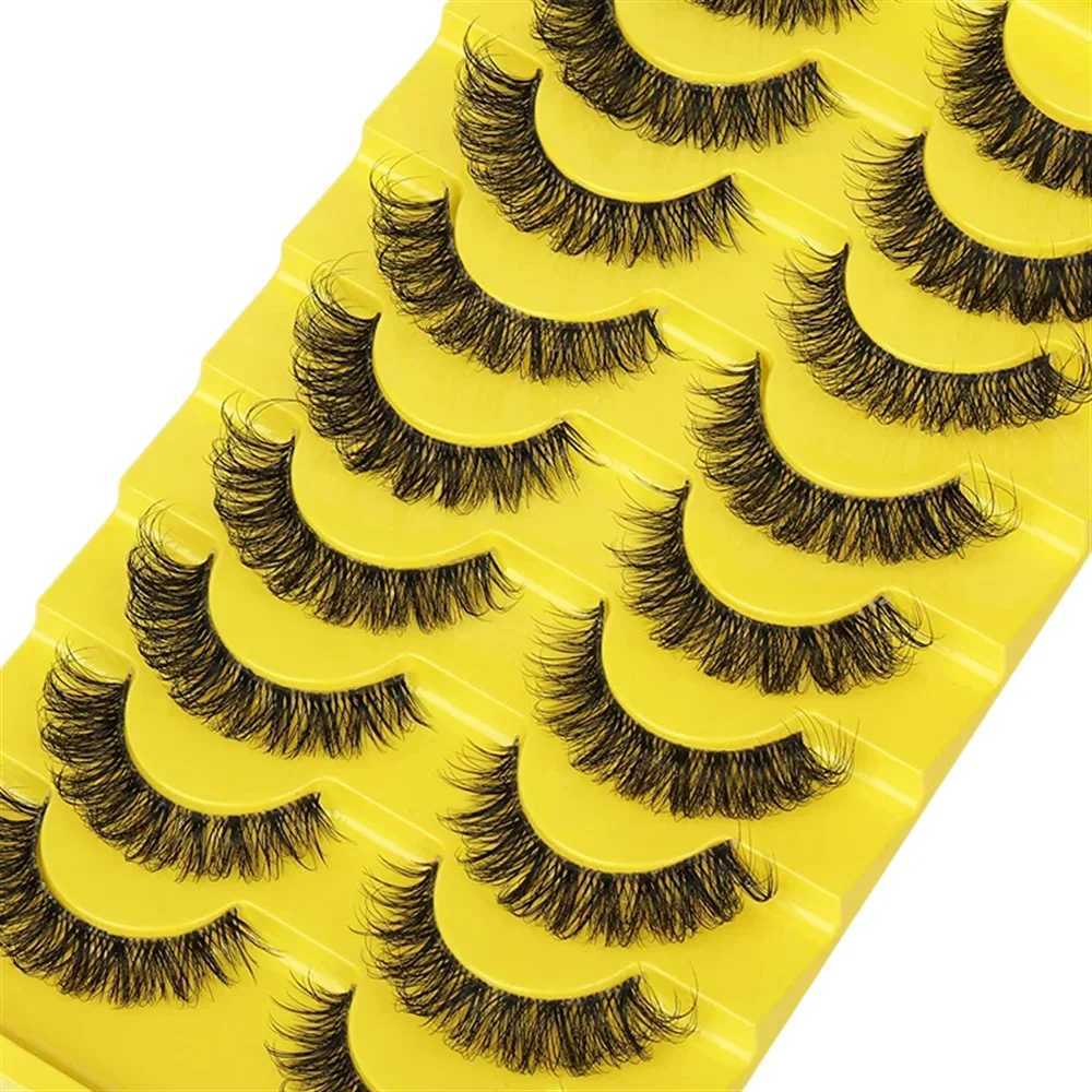Eyelashes 10 Pairs 6D False Super Fluffy Wispy Faux Mink Eyelashes Cat Eye Effect Dramatic Lashes Eyelash Extension MakeupXJ247