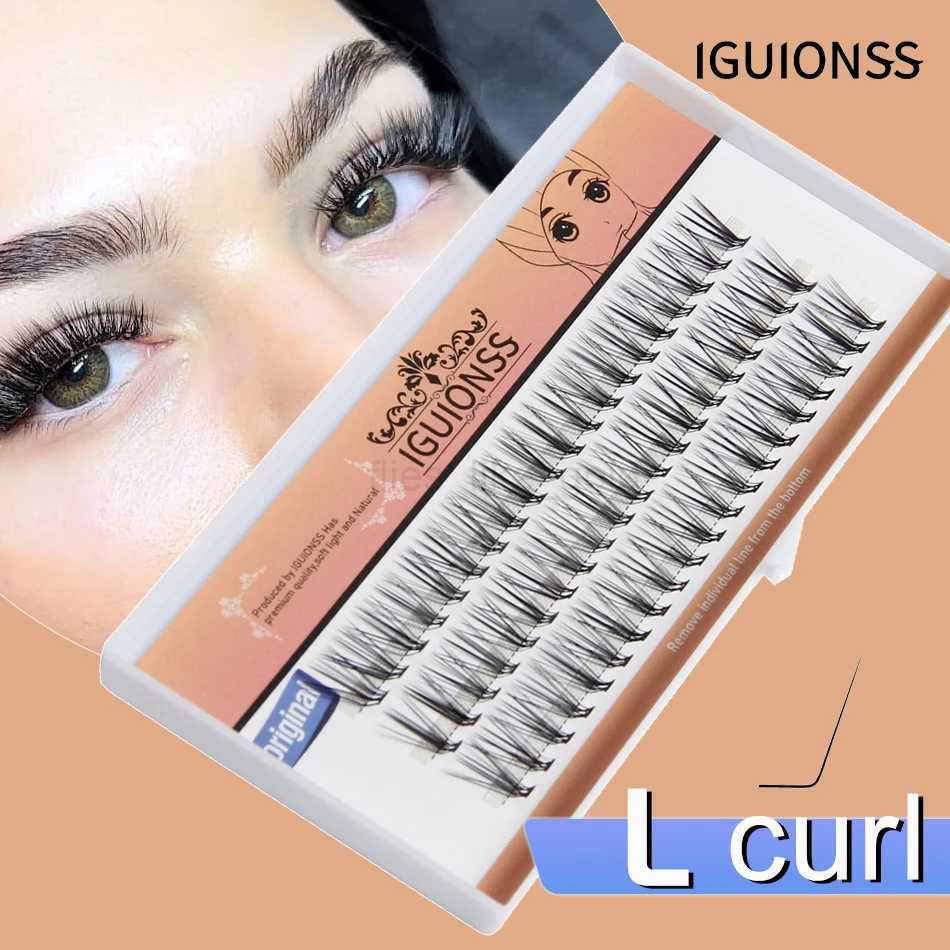 IGUIONS 20D L Curly Super Cluster Eyelash Extension Natural Mink Eyelash Personal Eyelash Makeup Tool Cilias Roll W240803