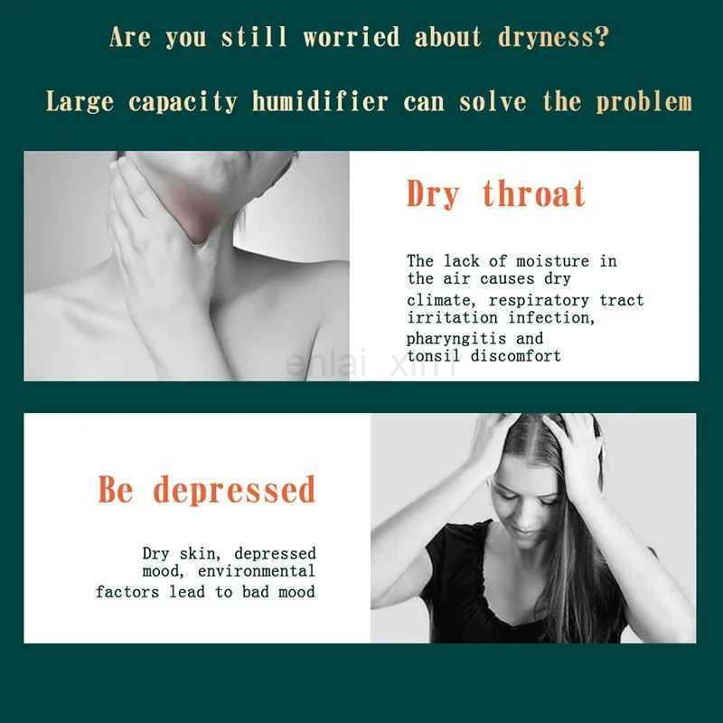 2000ML USB Air Humidifier Double Spray Port Essential Oil Aromatherapy Humificador Cool Mist Maker Fogger Purify for Home Office Y240806