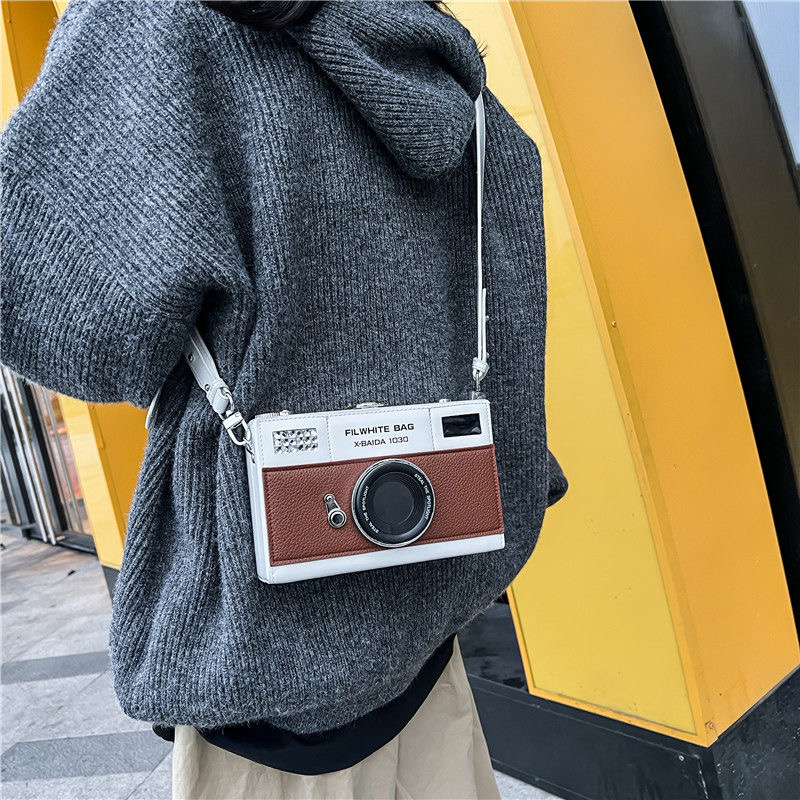 Fashion Chains Camera Design Women Shoulder Bags Funny Box Messenge Bag Luxury Pu Leather Crossbody Bag Ladies Small Chic Purses
