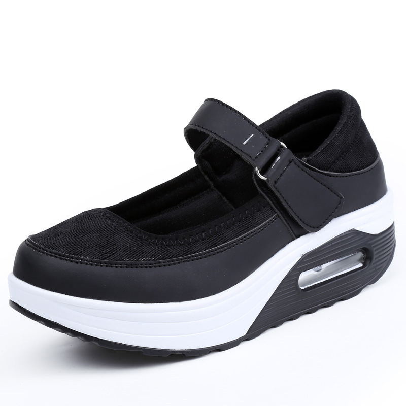 Ddmysports Mesh Rocking Women S Sports Breathable Casual Shallow Thick Soled Height Increasing Nursing For White Single Shoes Outdoor Shoes