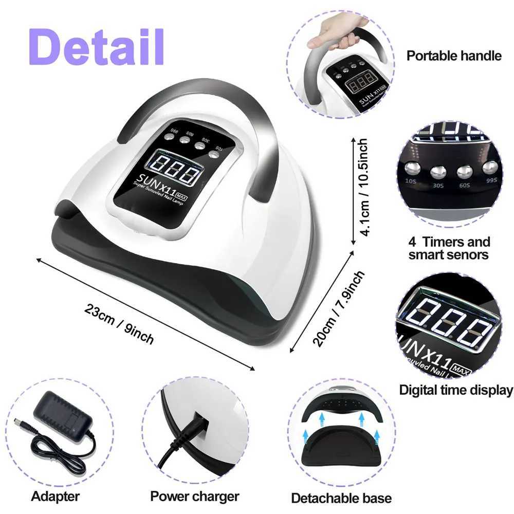 SUN X11 MAX Professional Nail Drying Lamp for Manicure 280W Nails Gel Polish Drying Machine with Auto Sensor UV LED Nail LampCL2400806