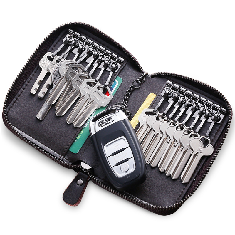 Keychain Zipper Pouch Car Key Bag Men's Large-Capacity Zipper Bag Women's Waist Padlock Key Bag Tide Card Bag Driver's License