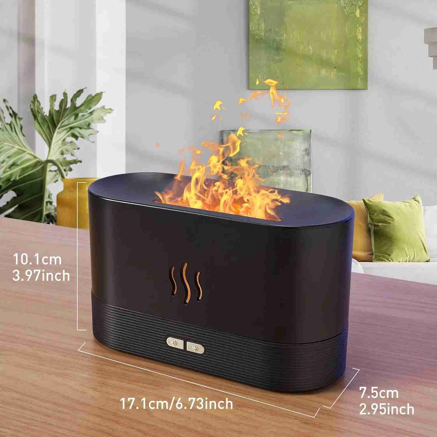 Aroma diffuser Air humidifier Ultrasonic cold mist atomizer Led essential oil simulation flame lamp diffuser Y240806