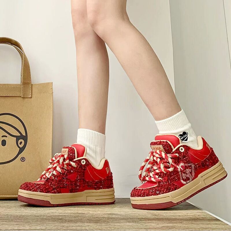 Ddmysports Shoe S New Year Fragrant Red Board For Men And Women Couple Trendy Shoes Outdoor