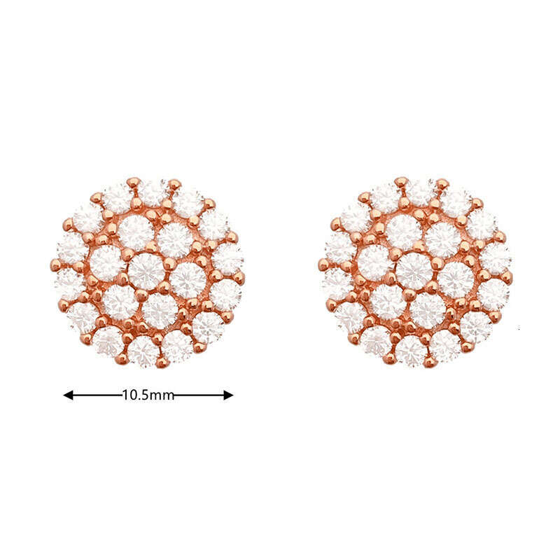 Trend Sier Moissanite Stone studs Personality hiphop hipster hip hop Earrings
