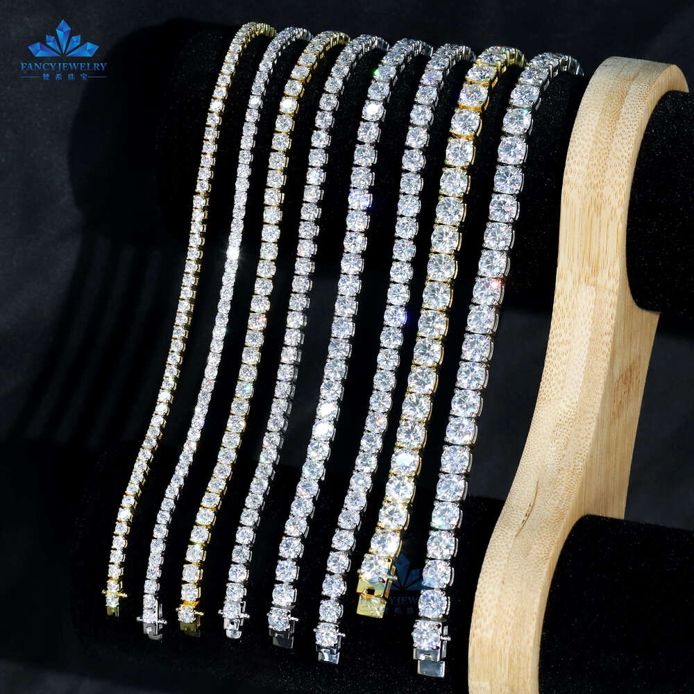 Pass Diamond Tester Necklace Sterling Sliver 3mm 4mm 5mm Iced Out VVS Moissanite Tennis Link Chain