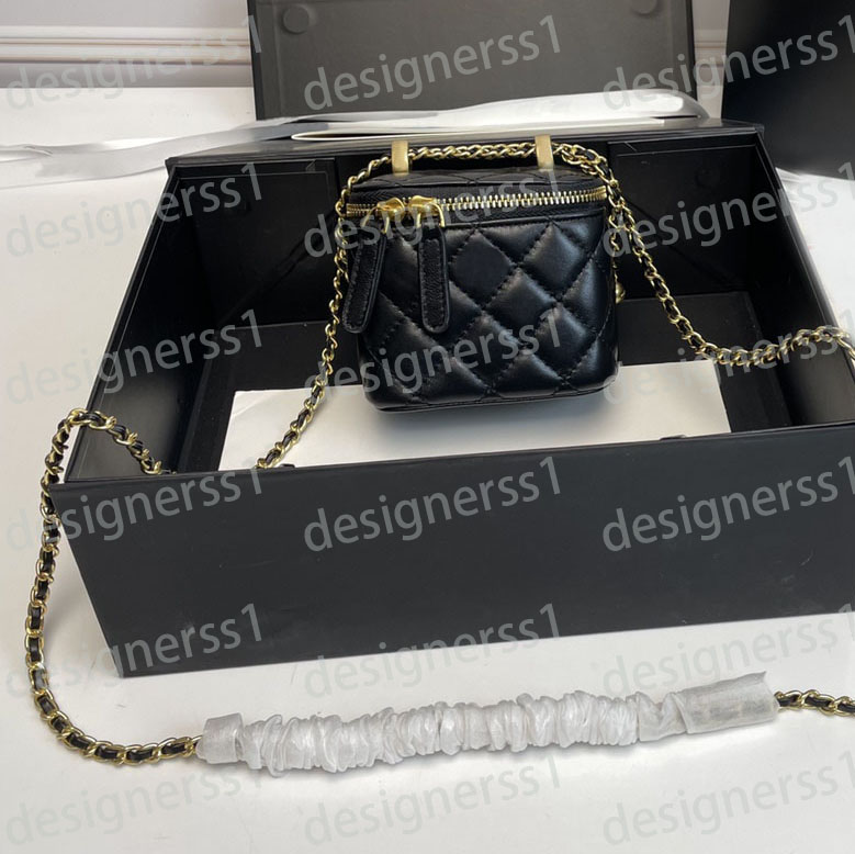 Designer Mini Cosmetics Bags Luxury Women Orgnizer Cross Body Bag Crossbody Make up Makeup Bags High Quality Solid Leather Classic Fashion Cosmetic Bag