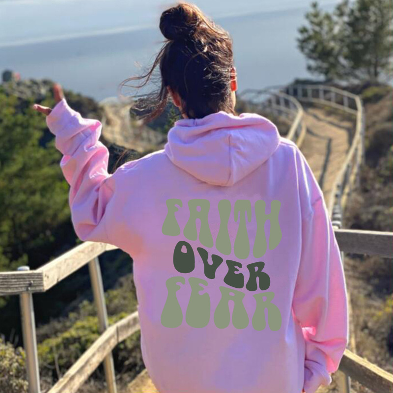 Women's plush sweater plain letter kangaroo pocket drawstring printed Hoodie