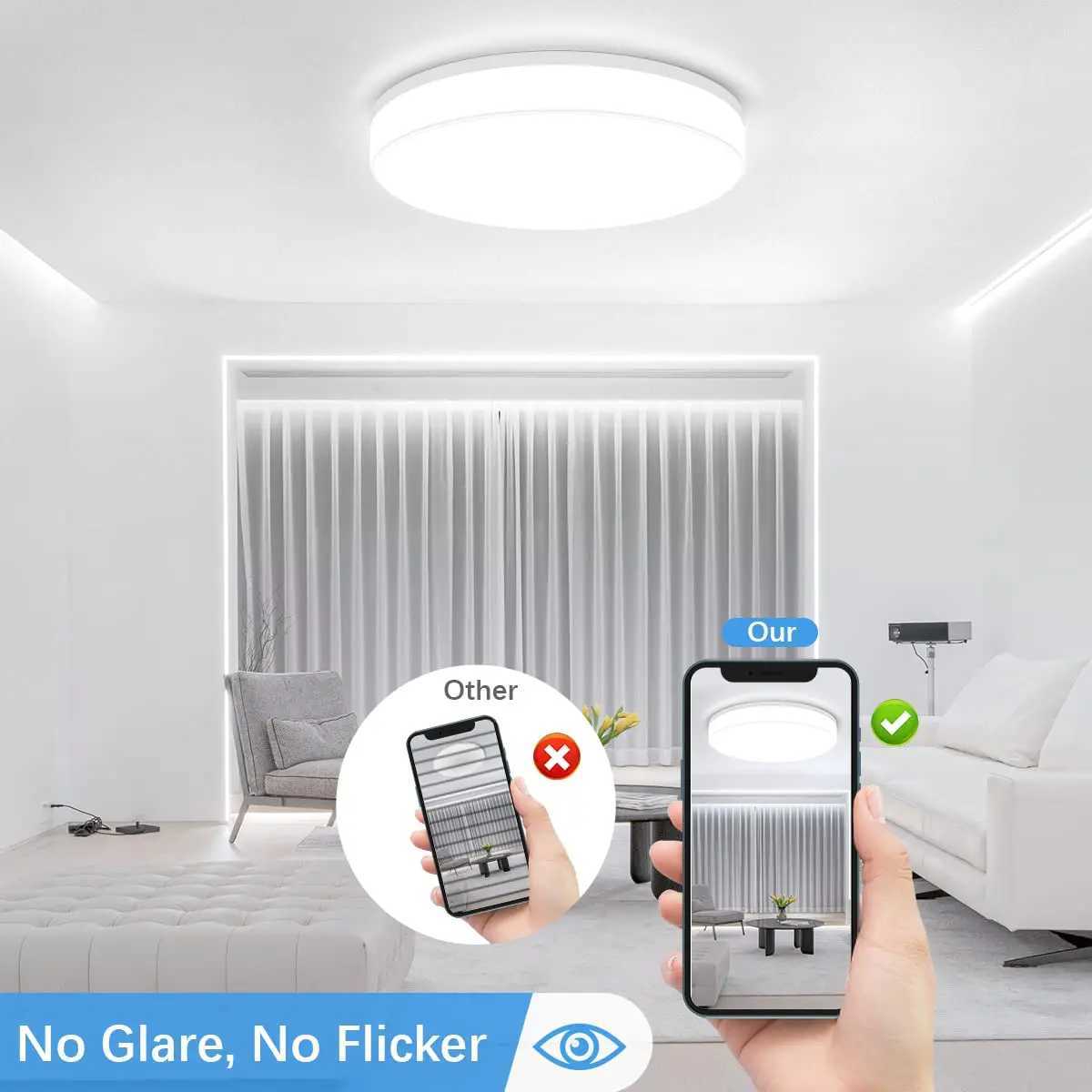 IRALAN Ultra-thin Round LED Ceiling Light Bedroom Light Neutral White Cool White Warm White 48W 36W 24W 18W LED Ceiling Light Y240802