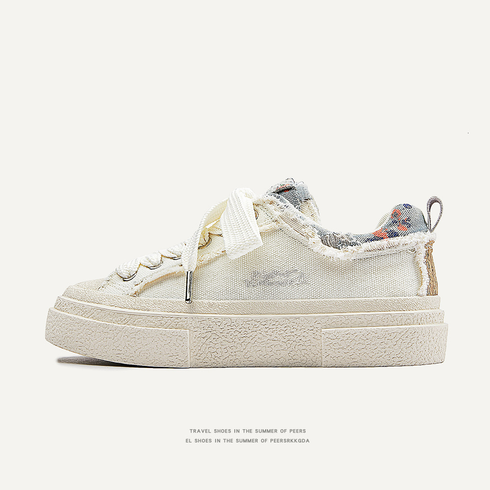 Ddmysports Shoe Washing Canvas Series Tassel Embroidery Breathable Wear Resistant Board Trendy Unisex Couple Shoes Outdoor Shoes
