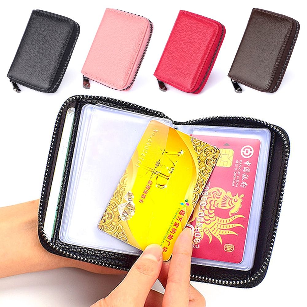PU Business Bank Credit Bus ID Card Holder Cover Coin Pouch 20 Detents Cards Holders Anti Demagnetization Wallets Bag Organizer