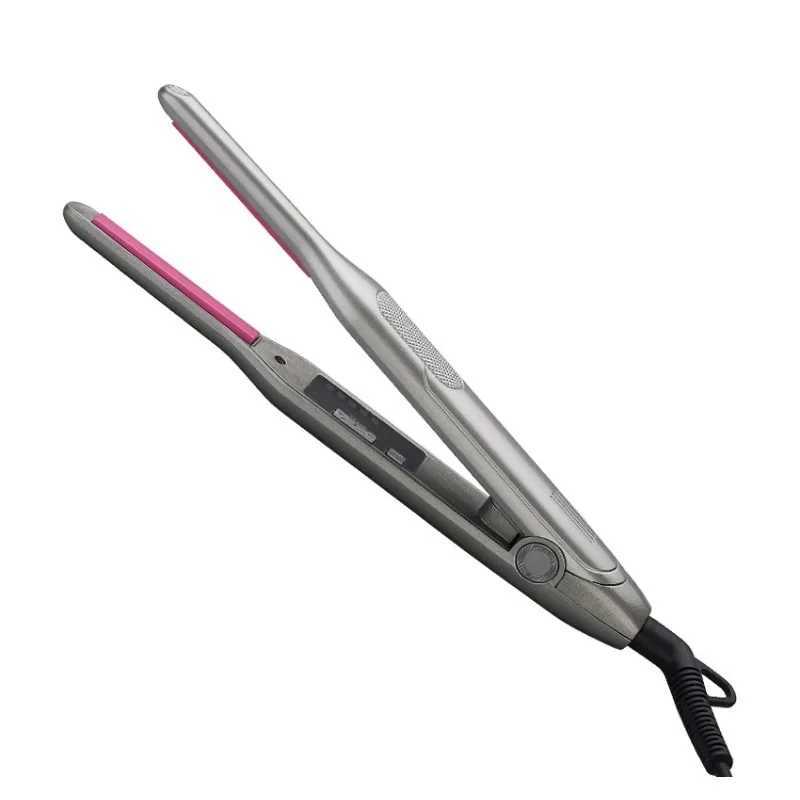 Mini Curler Pencil Straightener 2-in-1 Ceramic Thin Narrow Flat Iron with LED Display for Short Beards and Hair W240803