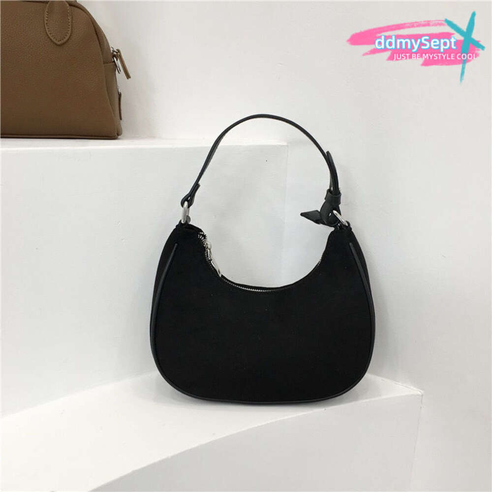Women Vintage Crescent-shaped Shoulder Versatile Satchel Hobo Casual Small Armpit Suede Tote Bag Fall Winter Purse H7.2#16 ddmySept