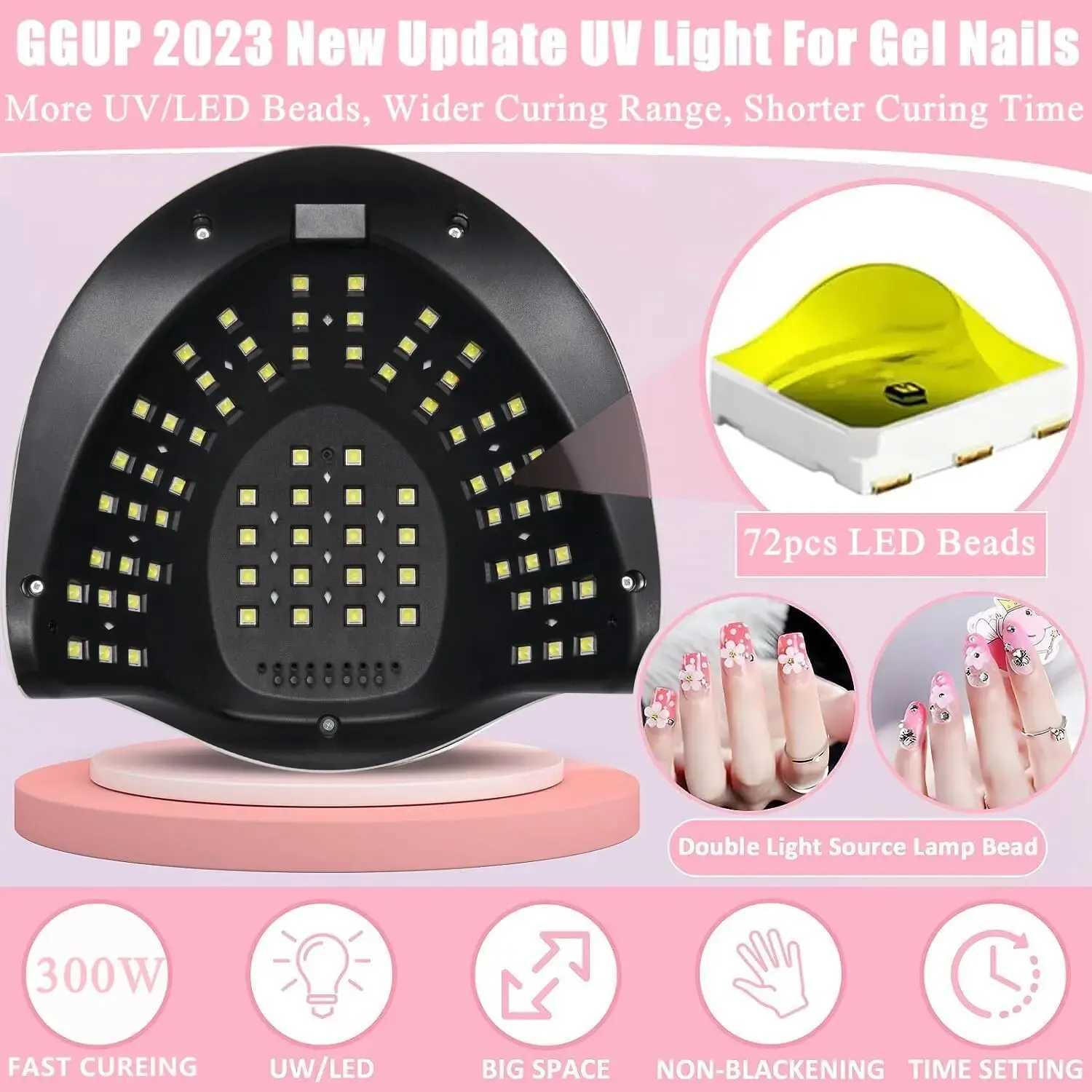 72 Beads LED Nail Lamp 300W Professional UV Nail Dryer Light Fast Curing Gel Polish Lamp Auto Sensor 4 Timer SettingCL240731