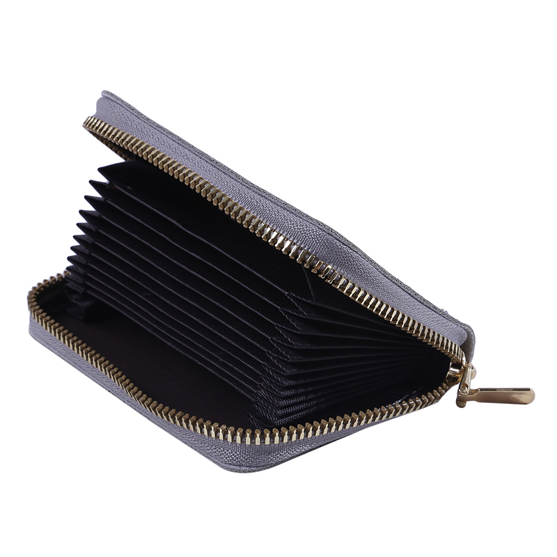 Business Men Card Holder Wallet Leather Bank/ID/Credit Card Wallet Blocking Credit Card Bag Zipper Case Coin Purse