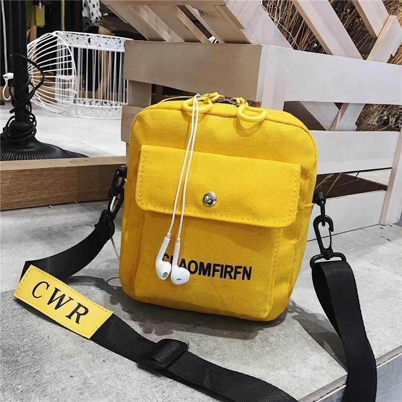 Small Women Canvas Shopper Bag Crossbody Shoulder Messenger Coin Purse Cartoon Cell Phone Shoulder Bags Women Handbags
