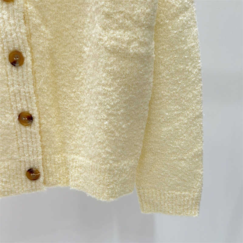 designer sweaters womens cardigan sweater Lapel terry cloth high quality knit fabrics Crew neck long sleeve tops letter jacquard design women clothes