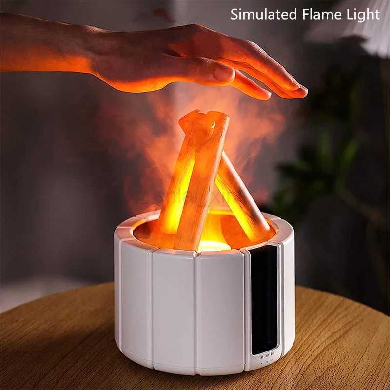 H9 Remote Control USB Air Humidifier Aroma Diffuser Ultrasonic Bonfire Flame Light Home Essential Oil Fragrance Perfume Machine Y240806