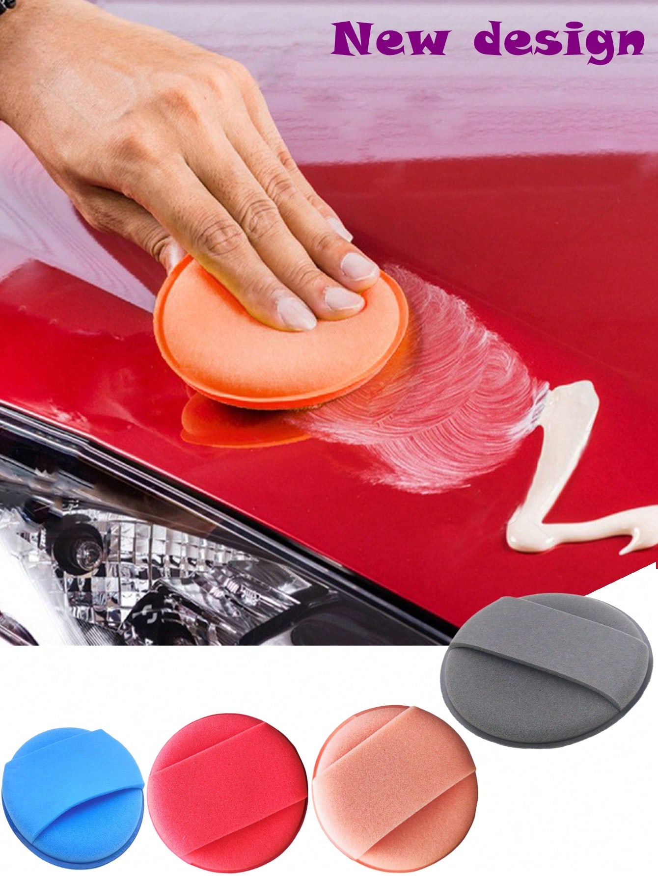 Hand-held waxing sponge Polishing sponge 4 colors polyether sponge soft wear resistant