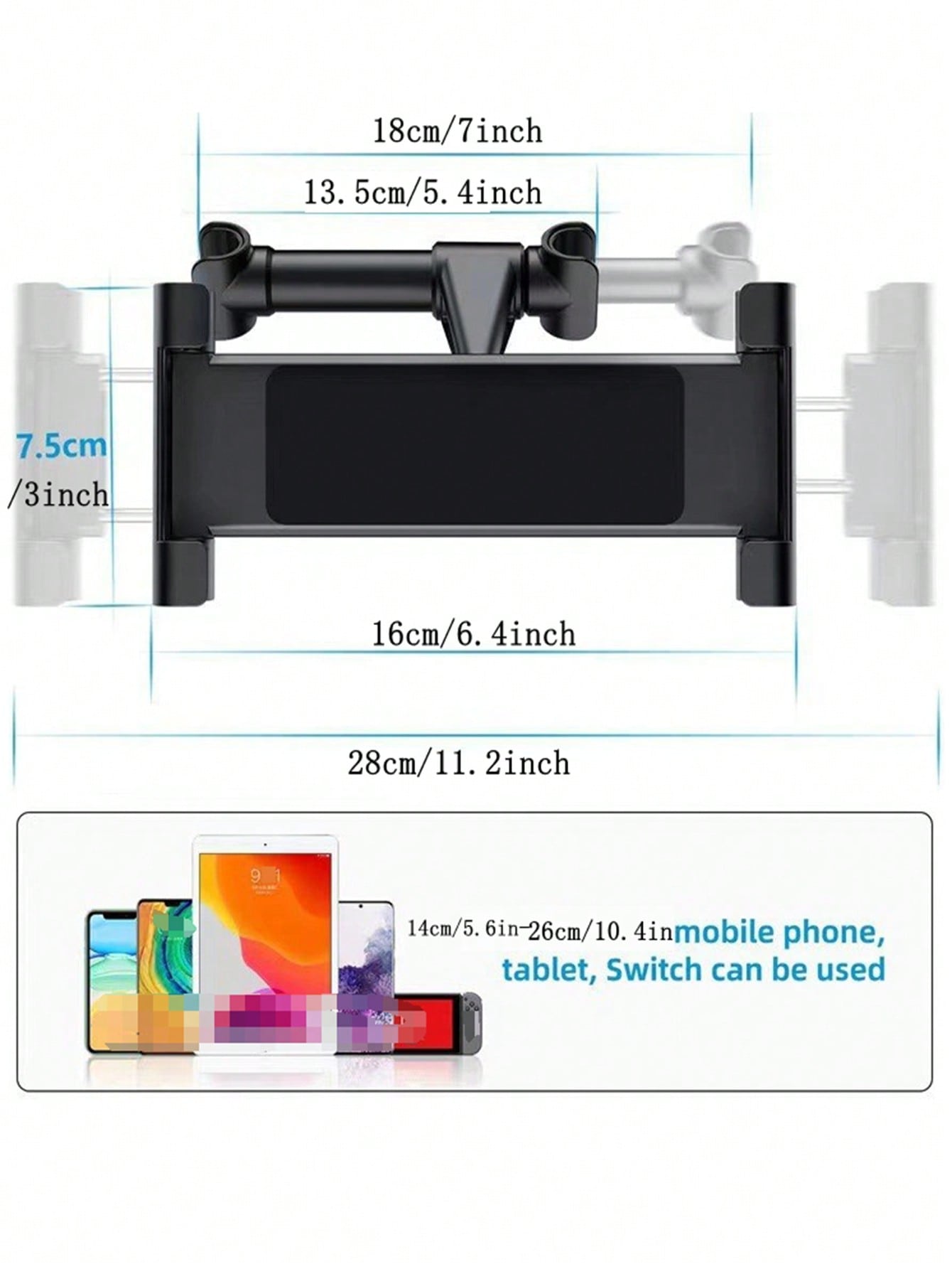 Car flat bracket Car rear retractable phone bracket