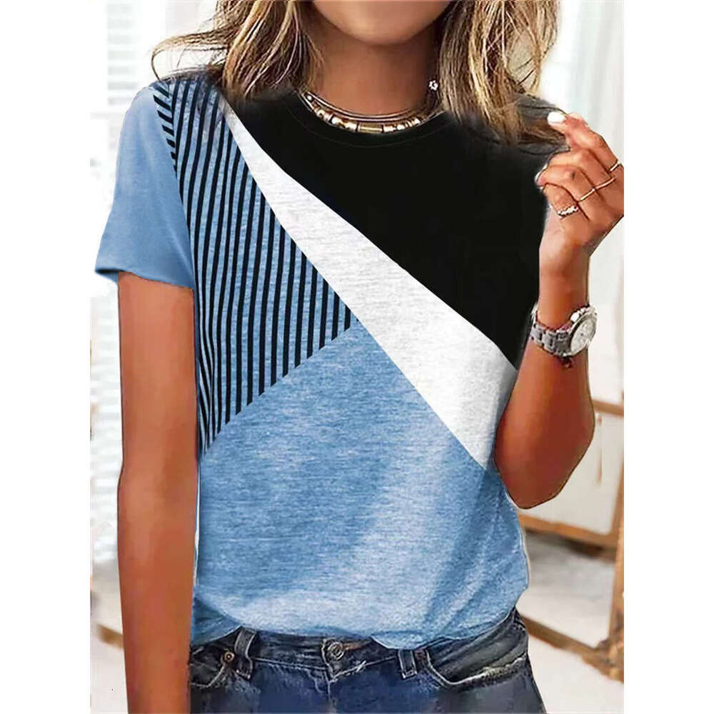 T Shirts Blue Gothic Best Saller Hip Hop High Street Summer Printing Short Sleeve Hollow Out Slim Top Female Streetwear Clothes Couples Plaid Solid Tu