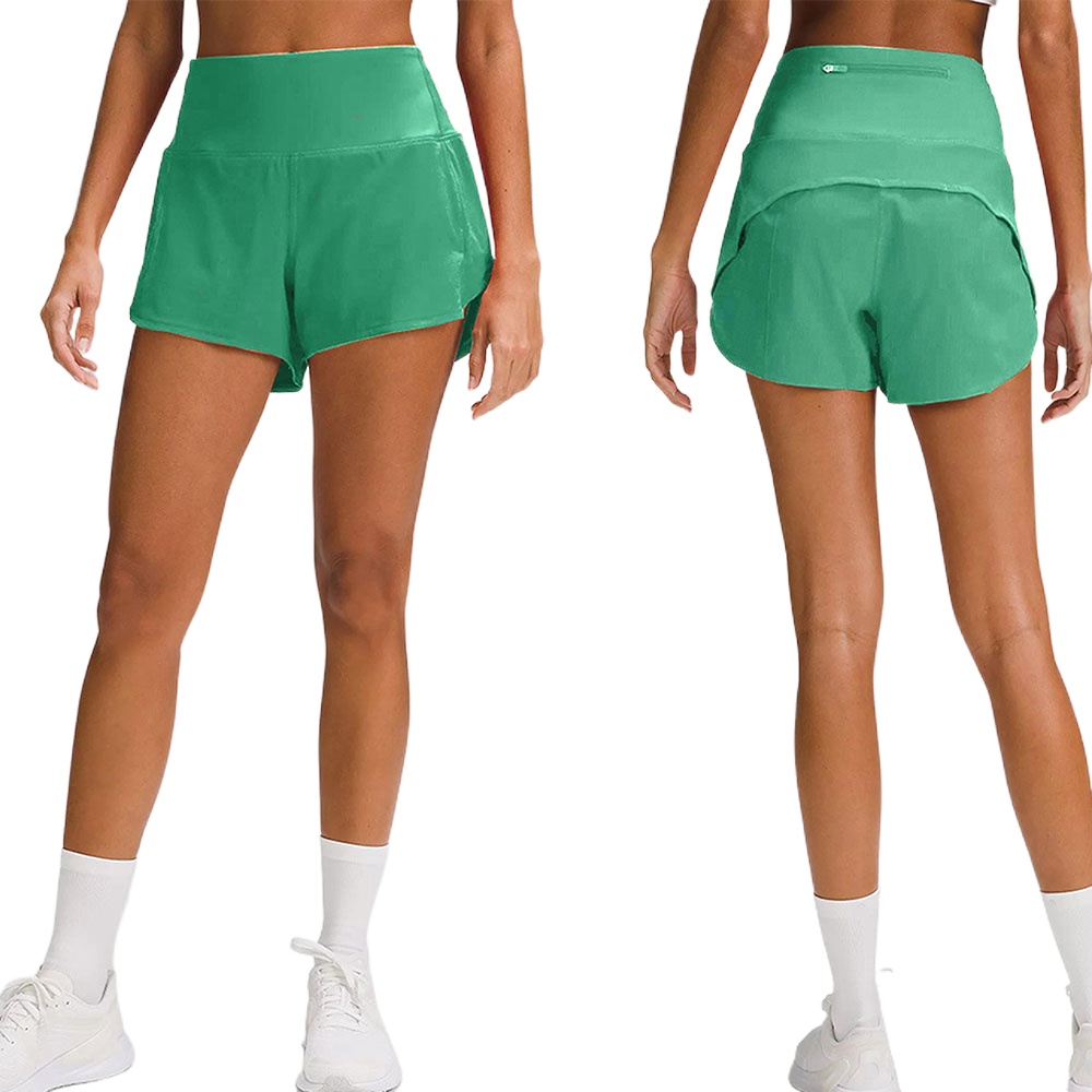 Speed Up Yoga Shorts Womens High-Rise Lined Short 4" High Waist Sports Shorts Women's Set Quick Drying Loose Running Clothes Back Zipper Pocket