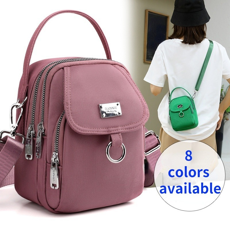 Fashionable 3 Layer Handbag Shoulder Bag Ladies Mini Bag Nylon Durable Fabric Girls Small Crossbody Bags for Women