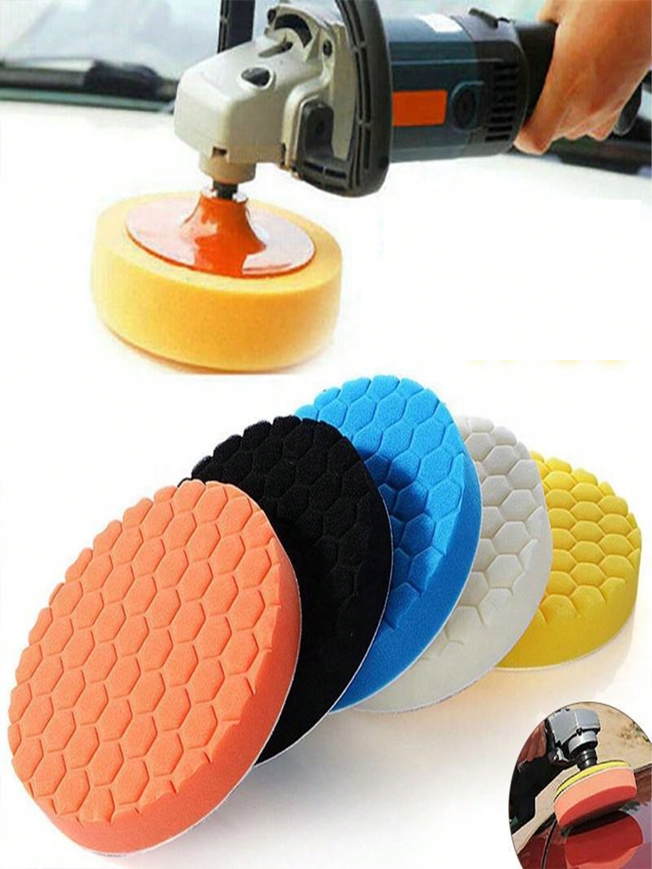 Polishing sponge disc 4 "-6" 5-piece waxing disc polishing pad Sponge polishing disc