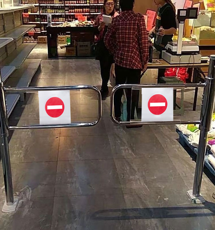 LuxurySupermarket one-way door stainless steel only into the pendulum gate machine