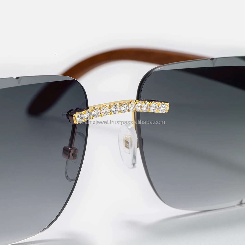 Rapper Jewelry D Color Moissanite Dia Glasses Shadow Iced Out Starg Sier Sunglasses