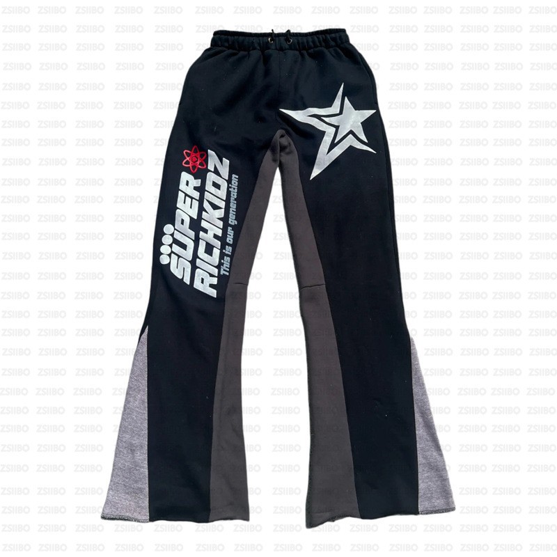 Mens Tracksuits Spring and Autumn Star print hoodie Gothic Print Mens and Womens Hip Hop Hoodie Set New Streetwear Tracksuit Men Y2k Clothes Funny Coa