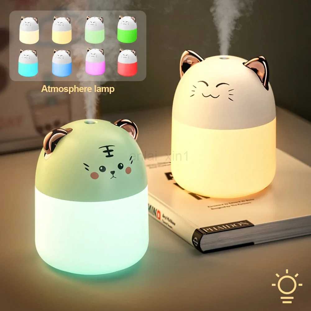 Desktop Humidifier With Colorful Ambient Light 250ml Capacity Aroma Diffuser for Home Aromatherapy Humidifiers Diffusers Bedroom Y240806