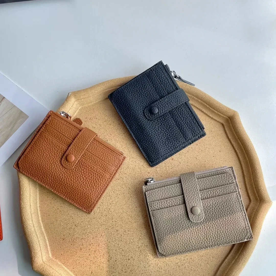 Genuine Leather Wallet For Women New Lady Zipper Purse Leather Buckle multi-card Position Card Holder Bag 2023